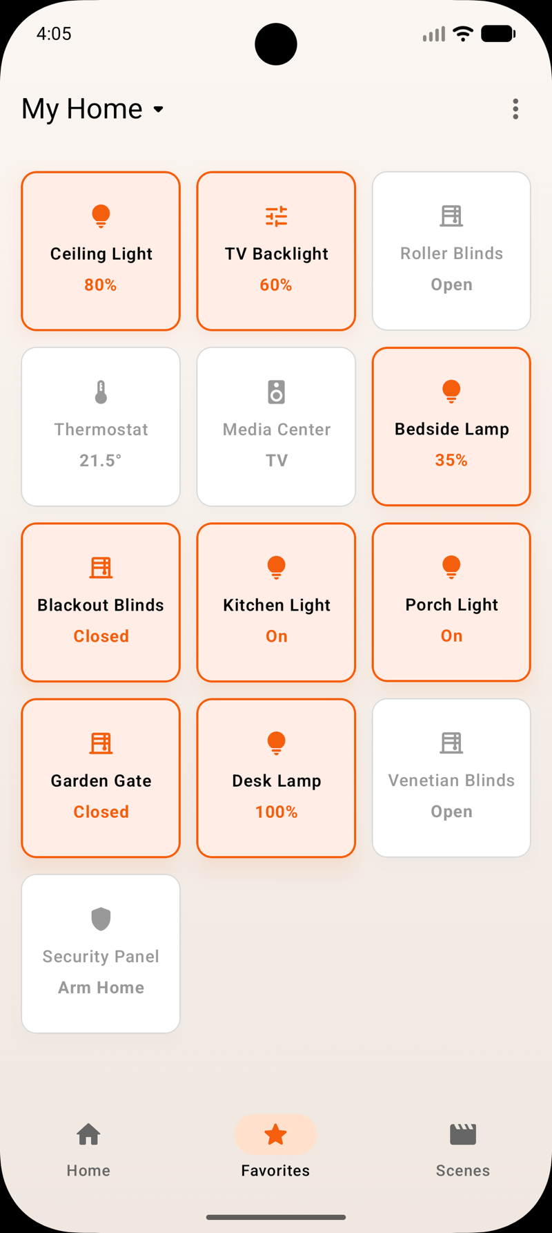Favoris Pilot pour Domoticz sur Android