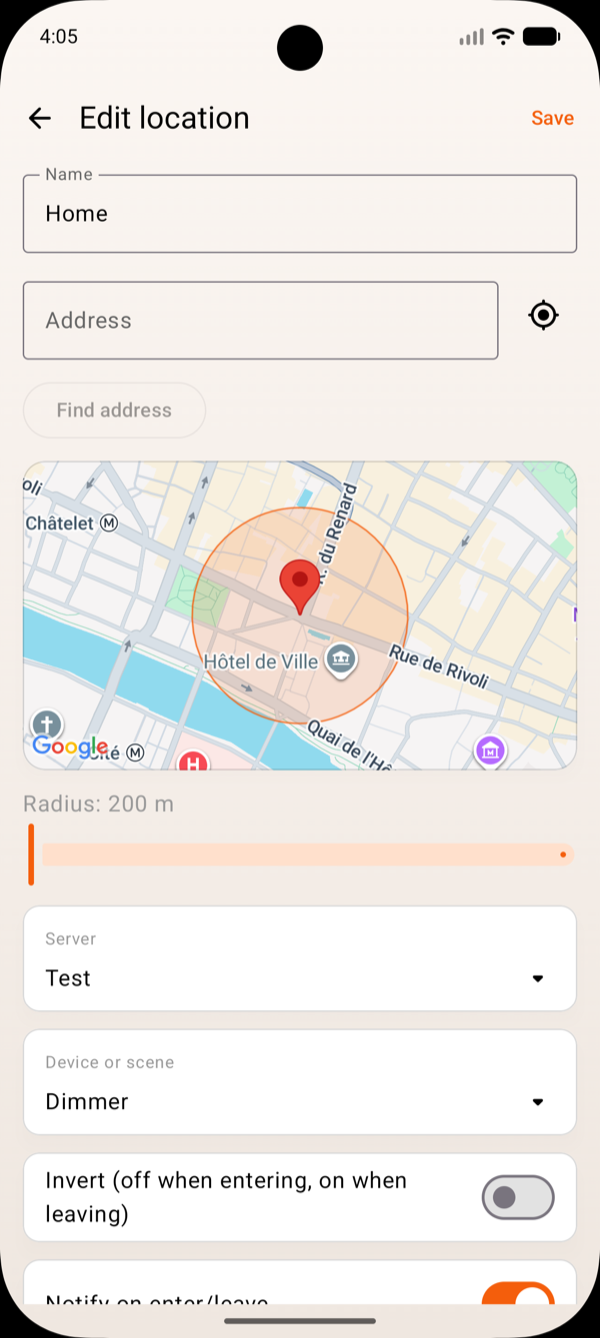 Pilot geofencing location automation with a map on Android