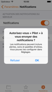 Autoriser l'envoi de notifications PUSH