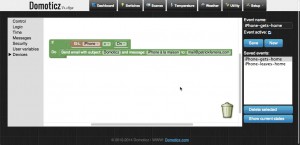 Domoticz events - iPhone gets home